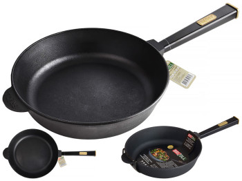 Сковорода чугунная Brizoll Optima-Black съемная ручка D28см, 54х28,8х6,9см О2860-Р1