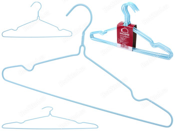 Вішалка для одягу просиліконена IDEA HOME Turquoise метал. 39,4х21см (ціна за набір 8шт) 47428