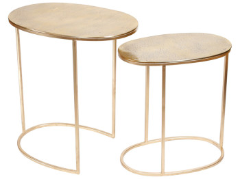 Набор овальных столиков, 51см и 61см, цвет – золото (цена за набор 2шт)