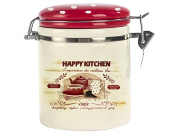 Емкость для сыпучих продуктов Happy Kitchen, h-10см, d-9,5см, 500мл (без упаковки)