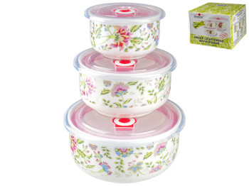 Салатники с крышкой Stenson D15см, D12,4см, D9,8см (цена за набор 3 предмета)