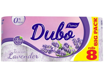 Туалетная бумага Диво Premio Toscana Lavender, СГ 15г/м, 3х слойная, белая с фиол., на гильзе, 8шт