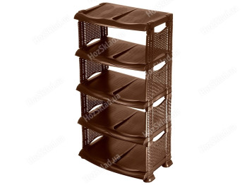 Полка для обуви R plastic Ротанг, коричневая, 5 секций, 18503