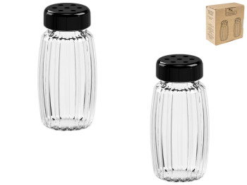 Набор спецовниц стеклянный Margarita 45мл цвет крышки: черный (цена за набор 2 предмета) 10845