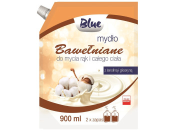 Мыло жидкое туалетное Blue Хлопковое дойпак 900мл