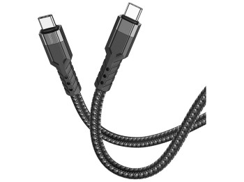 Кабель USB Hoco U110 60W Type-C to Type-C 1.2m Колір Чорний