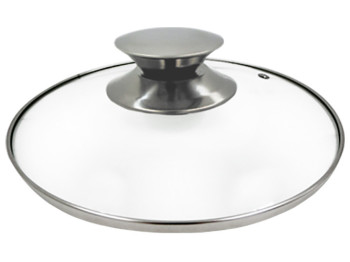 Кришка скляна Sorento 22см (обідок і ручка нерж. сталь)