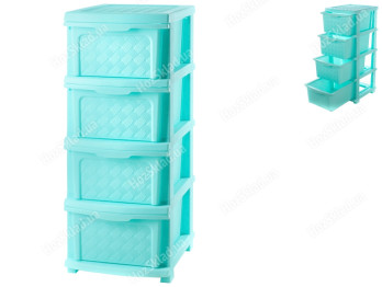 Комод R plastic Компакт Плюс на 4 ящики, мята, 34x40x86см, 04007