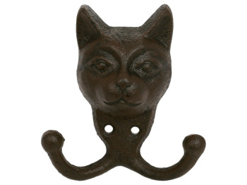 Крючок Котик, чугун, 10×4×11см, цвет коричневый