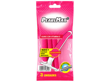 Бритвы одноразовые женские PearlMax с витамином E, 3 шт, 2 лезвия