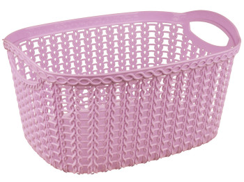 Кошик ажурний універсальний Efe Plastics "Косичка" (колір рожевий) 5л 32х24х16см