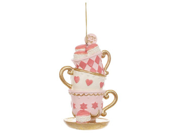 Фигурка-подвеска Чашки с макарунами Alice, полистоун, 8,5х6,5х13см