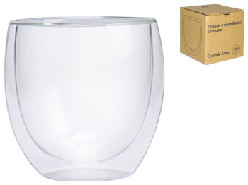 Стакан с двойной стенкой Гранде Уно стеклянный 380мл