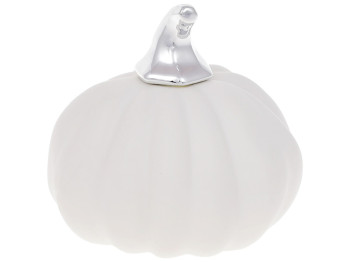 Декор Гарбузик, 9,5см, колір - білий мат зі сріблом