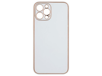 Чехол Leather Gold with Frame without Logo для iPhone 12 Pro Max Цвет 13, White