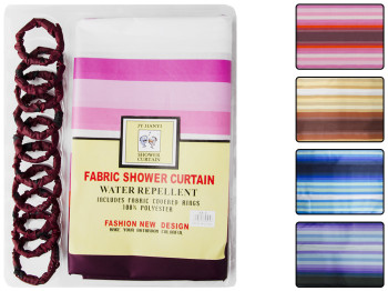 Штора в ванную с 10 кольцами 170х180см