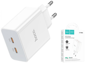 Сетевое Зарядное Устройство Hoco C108A Leader PD35W/QC Белый