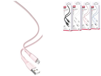 Кабель USB XO NB225 Silicone two-color Type C Цвет Розовый