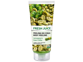 Пілінг для тіла Fresh Juice, з екстрактом зеленої кави, лемонграсом та кокосовою пудрою, 200мл
