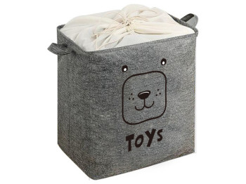 Кошик Idea Home, квадратний із тканинним оздобленням Toys, 40x50x50см