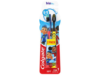 Детские зубные щётки Colgate Kids’ Smiles, мягкие, с присосками, 6-9 лет, ( уп. 2 шт)