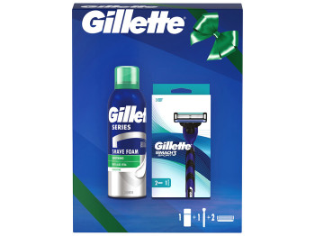 Подарунковий набір Gillette Mach3 Sport Бритва+2 картриджі+ Піна для гоління Series Заспокійлива