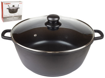 Кастрюля литая Besser Heavy с крышкой, антиприг. покрытие, индукц. дно D30см 7,1л в уп. с ручками