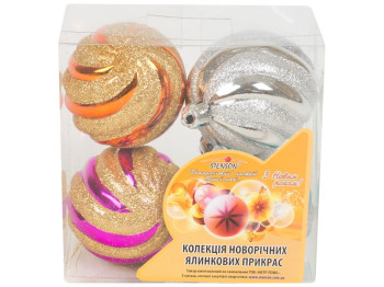 Ялинкові іграшки "Кульки" 8см (ціна за упаковку 4шт)