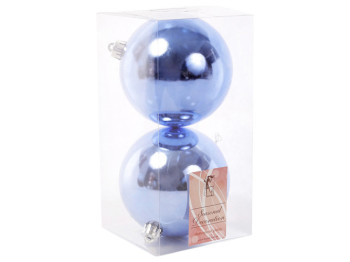 Набор ёлочных шаров, 10см, цвет - лунный синий (цена за набор 2шт)