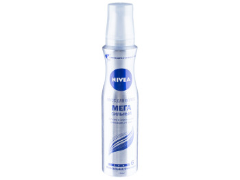 Мус для волосся Nivea "Мега сильний", об'єм і еластична фіксація 24г, термозахист та догляд 150мл