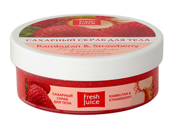Цукровий скраб для тіла Fresh Juice "Rambutan & Strawberry" рамбутан і полуниця 225мл