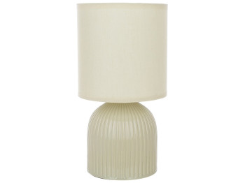 Лампа настольная с фарфоровым основанием и тканевым абажуром, 26см, цвет светло - оливковый
