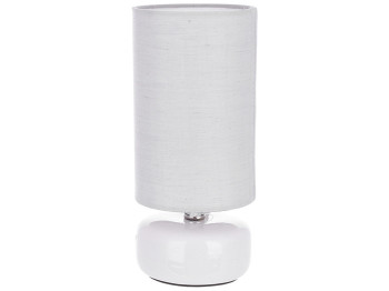 Настольная лампа белая с серым тканевым абажуром Bella D10*22.5см 242-200
