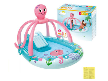 Дитячий надувний ігровий центр Intex 56138 Доброзичливий восьминіг, вініл, 234×183×150см