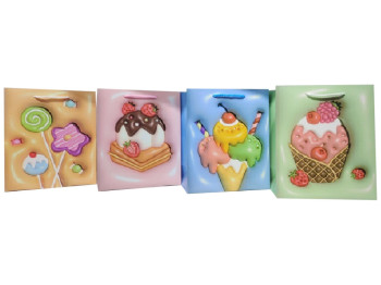 Пакет подарочный бумажный L Sweets 3D, 31х42х12см