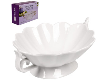 Фруктовница фарфоровая Роскошь, 26.5×17×7.5см, цвет белый