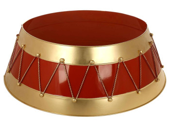 Юбка металлическая для ёлки, 48,5×65×22,5см, цвет красный с золотом