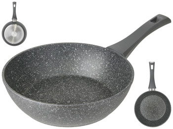 Сковорода глубокая Gusto индукционное дно с антипригарным покрытием Marble D24см GT-2105-24