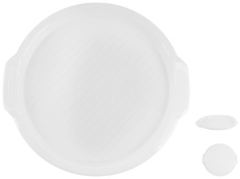 Поднос круглый с ручками Консенсус, D35см (Белый)