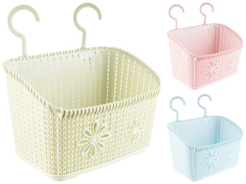 Корзина-плетенка подвесная с крючками 25х17х16,5см (цвета ассорти)