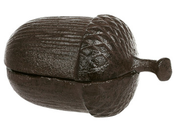 Шкатулка Жолудь, чугун, 13×7×7,5см, цвет коричневый