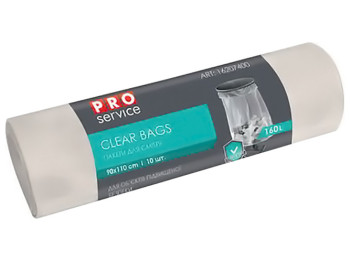 Пакеты для мусора Pro Service Clear Bags, 90х110см, 160л, 10шт, прозрачные 16207400
