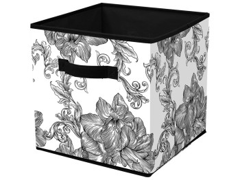 Корзина Idea Home Anthracite Flowers, квадратна, 30x30x30см, 6900070638582