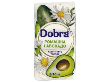 Крем-мыло твердое туалетное Dobra Ромашка и авокадо 5х70г