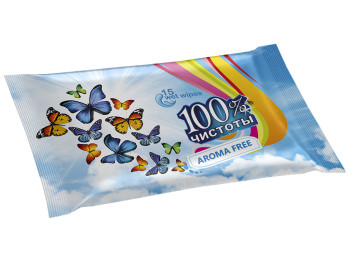 Вологі серветки "100% чистоти" "Без запаху" 15 шт