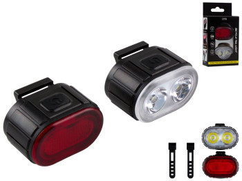 Велофонарь 078 2LED IPX4 Waterproof 6 мodes Цвет Черный