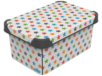 Контейнер Qutu Style Box с крышкой Colored Stars, 5л
