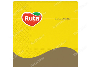 Салфетки Ruta 33х33см, 20шт, 3х слойные, желтые