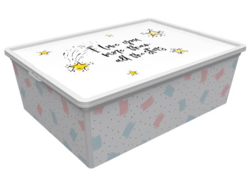 Контейнер с крышкой Qutu Trend Box Cute Sky, 25л, 8695737107300