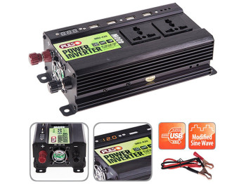 Преобразователь напряжения PULSO (IMU-420) 12V-220V, 400W, 4USB-5VDC2.0A, LED, мод.волна, клеммы
